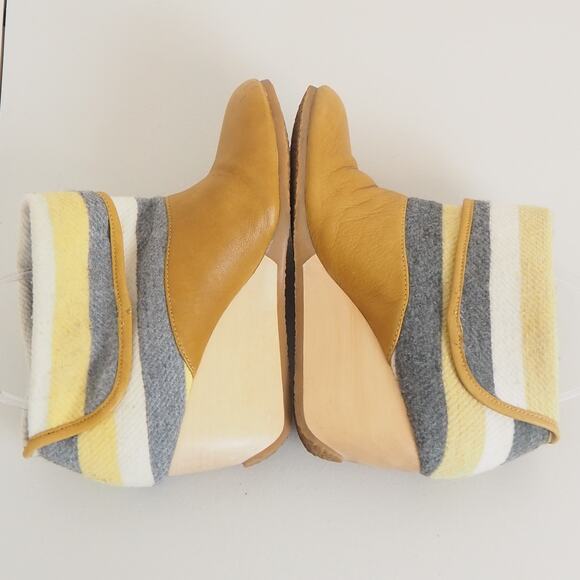 Camper x Mint Designs Twins Wool Ankle Boots Womens EU 36 US 6 Wedge Leather Art - Picture 7 of 13